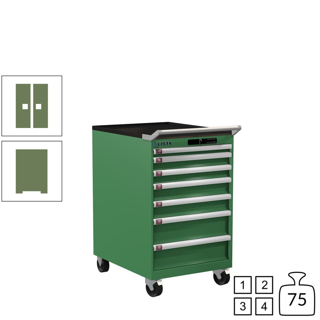 Lista Schubladenschrank - 14.372.010 - 990 x 564 x 725 mm (HxBxT) - 7 Schubladen - 75 kg - Key Lock - lichtblau (RAL 5012)