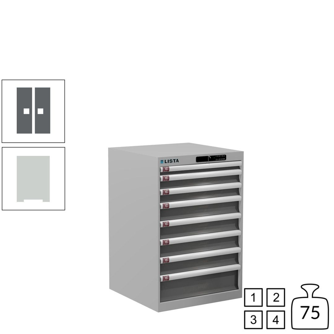 Lista Schubladenschrank - 14.250.010 - 850x564x572 mm (HxBxT) - 8 Schubladen - 75 kg - Key Lock - lichtblau (RAL 5012)