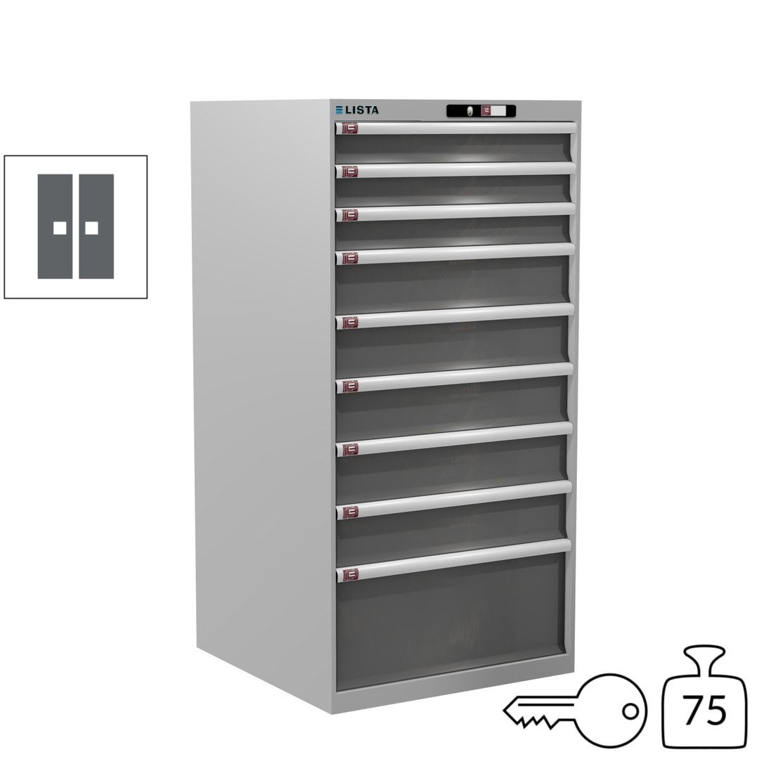Lista Schubladenschrank - 13.106.010 - 1.450x717x725 mm (HxBxT) - 9 Schubladen - 200 kg - Key Lock - lichtblau (RAL 5012)