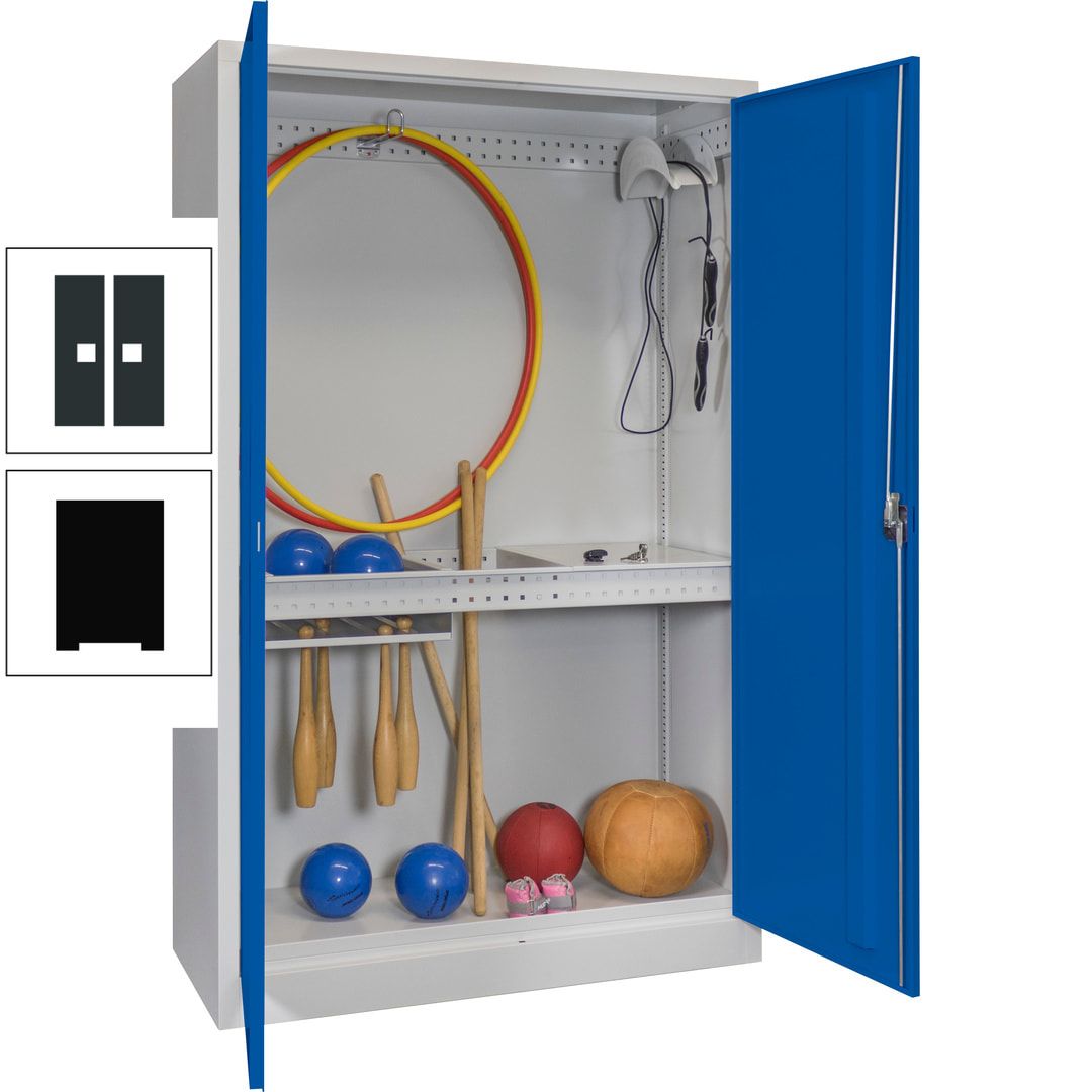 Sportschrank - Vollblechtüren - Variante 3 - 1.950x1.200x500 mm (HxBxT) - anthrazitgrau