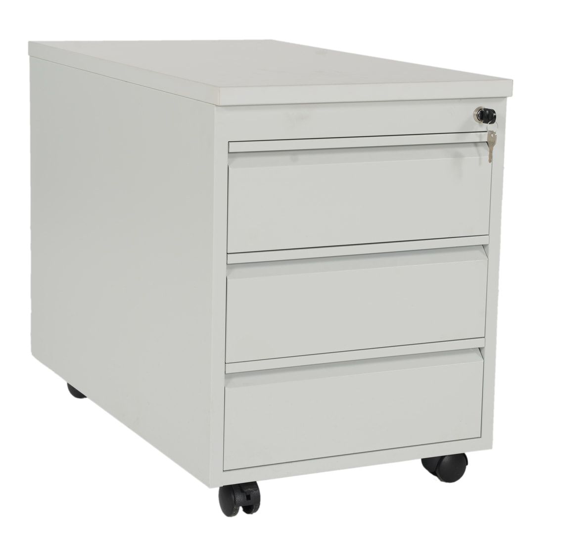 Rollcontainer - Stahl - 3 Schubladen - 620 x 460 x 790 mm (HxBxT) - lichtgrau