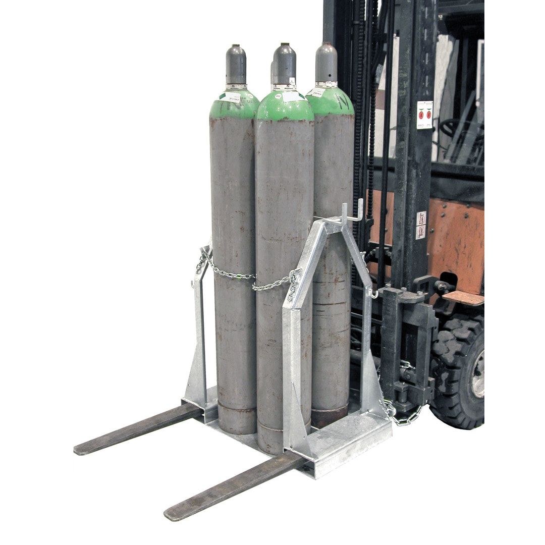 Gasflaschen-Palette - für 4 250-mm-Stahlflaschen - Traglast 350 kg - feuerverzinkt