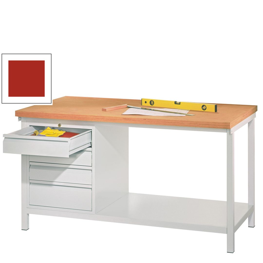 Werkbank - 1 Schubladenblock - 900 x 2.000 x 700 mm (HxBxT) - anthrazitgrau