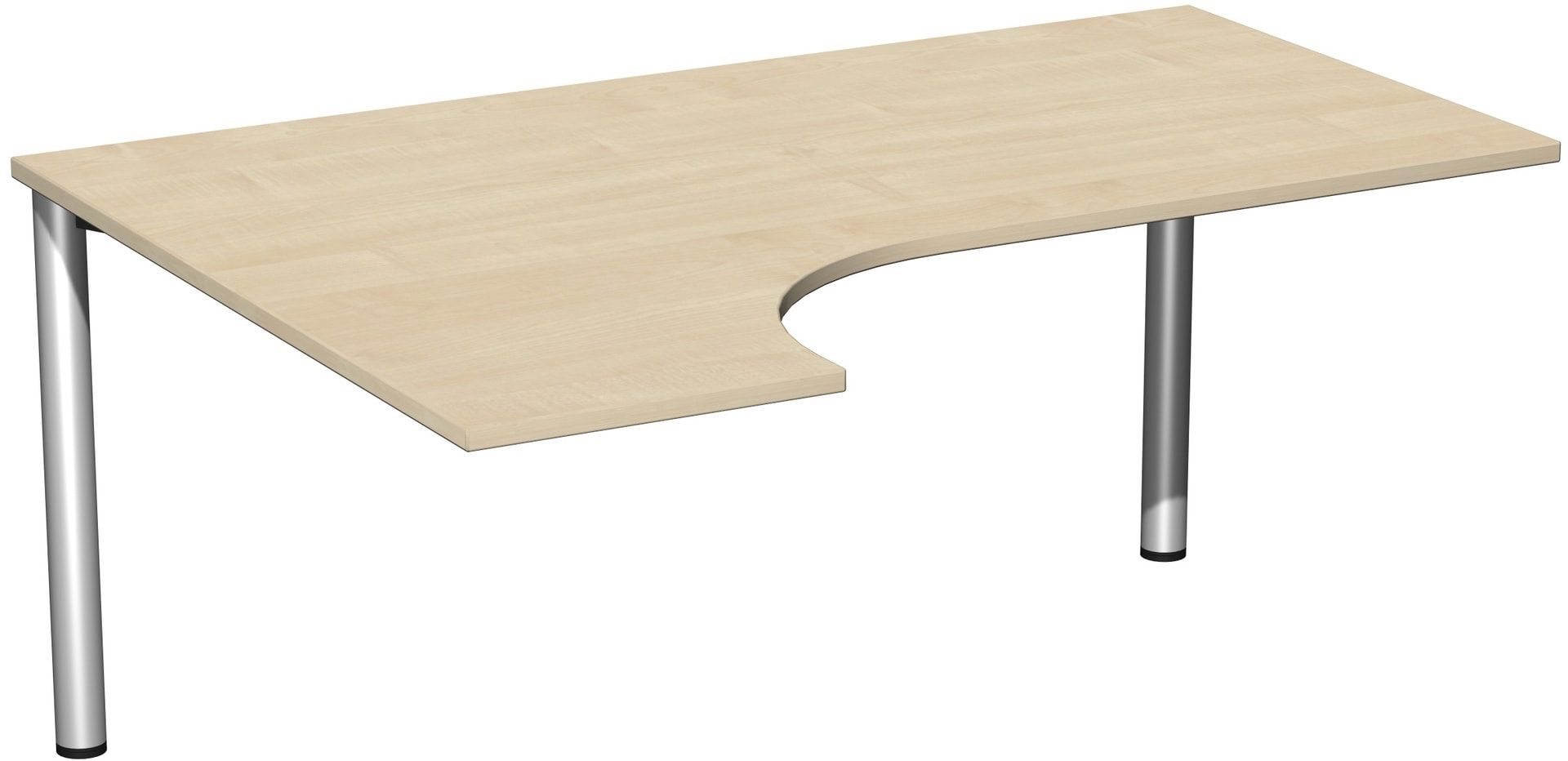 Eckschreibtisch - Ecke links - 4-Fuß Flex - 720 x 1.600 x 1.200 mm (HxBxT) - Gestell anthrazit - Ahorn