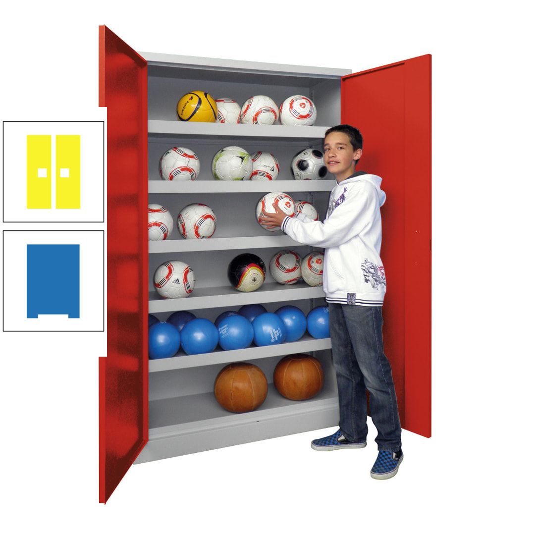 Ballschrank - Vollblechtüren - 5 Böden - 1.950x1.500x500 mm (HxBxT) - anthrazitgrau
