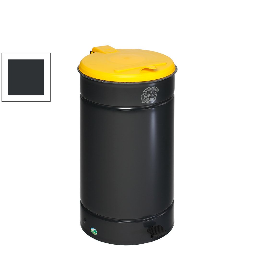 Tretabfallsammler - Mülleimer - Fußpedal - Volumen 60 l - Höhe 700 mm - Durchmesser 450 mm - enzianblau