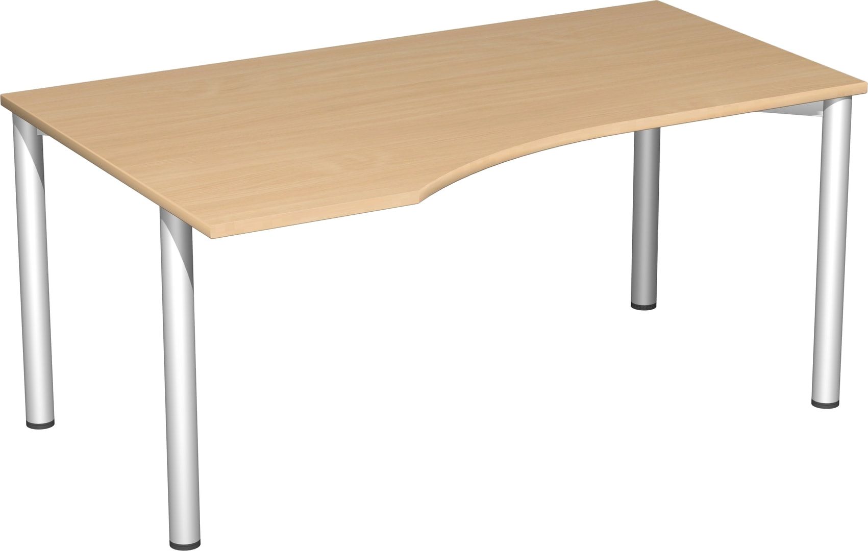 Eckschreibtisch - Ecke links - 4-Fuß Flex - 720 x 1.600 x 1.000 mm (HxBxT) - Gestell anthrazit - Ahorn
