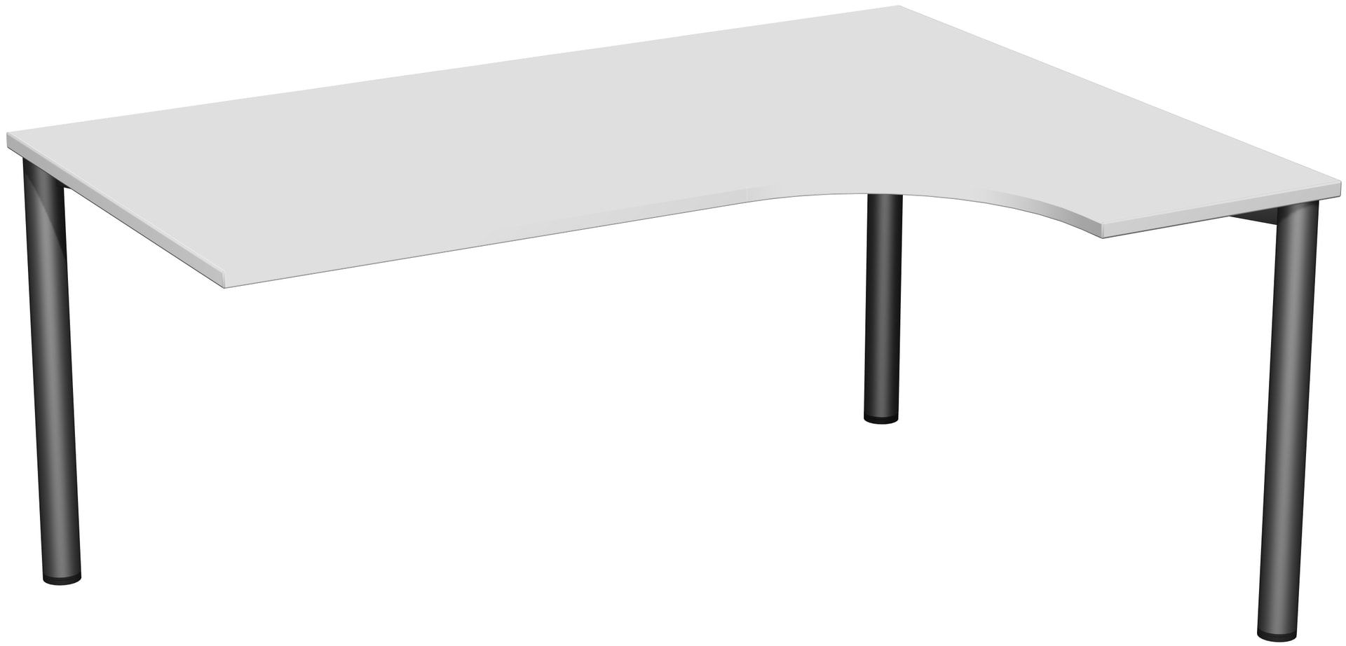 Eckschreibtisch - Ecke rechts - 4-Fuß Flex - 720 x 1.600 x 1.200 mm (HxBxT) - Gestell anthrazit - Ahorn