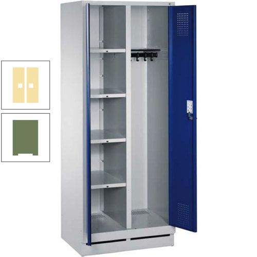 Mehrzweckschrank, Doppeltüren, Füße, 2 Abteile a 300 mm, Korpus anthrazitgrau, Tür anthrazitgrau, 1.800 x 600 x 500 mm (HxBxT)