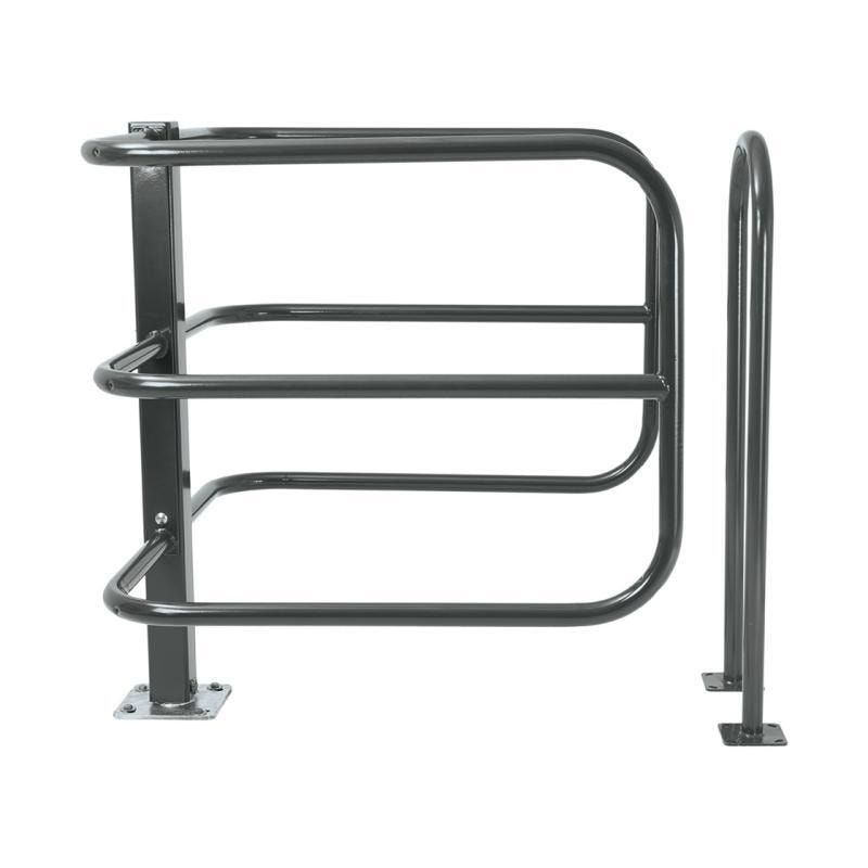 Selektive Schranke, für Fußgänger, Rollstühle und Kinderwagen, Stahlrohr, Sperrbreite 1.275 mm, Farbe enzianblau