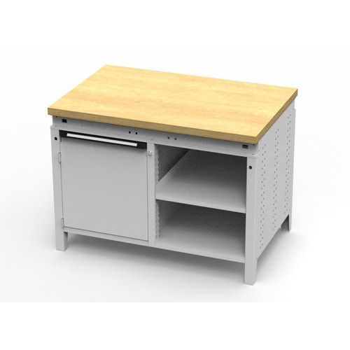 OTTOKIND Werkbank - bündige Arbeitsplatte - 850 x 1.150 x 750 mm (HxBxT) - Schrank - 2 Ablageböden - lichtgrau