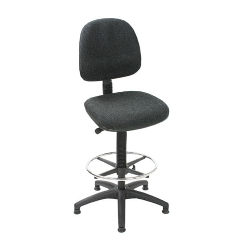 Arbeitsstuhl mit Fußring - Bürostuhl - Sitzhöhe 570 - 830 mm - Kunstleder - Rückenlehne groß - Gleiter