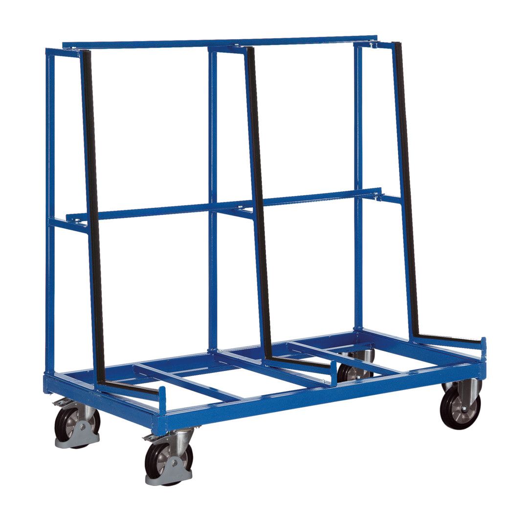 Plattenwagen, Glas Transportwagen, Ladefläche 1.380 x 430 mm (BxT), Traglast 1.200 kg, einseitig, Transport von Platten, Scheiben, Fenstern und Türen