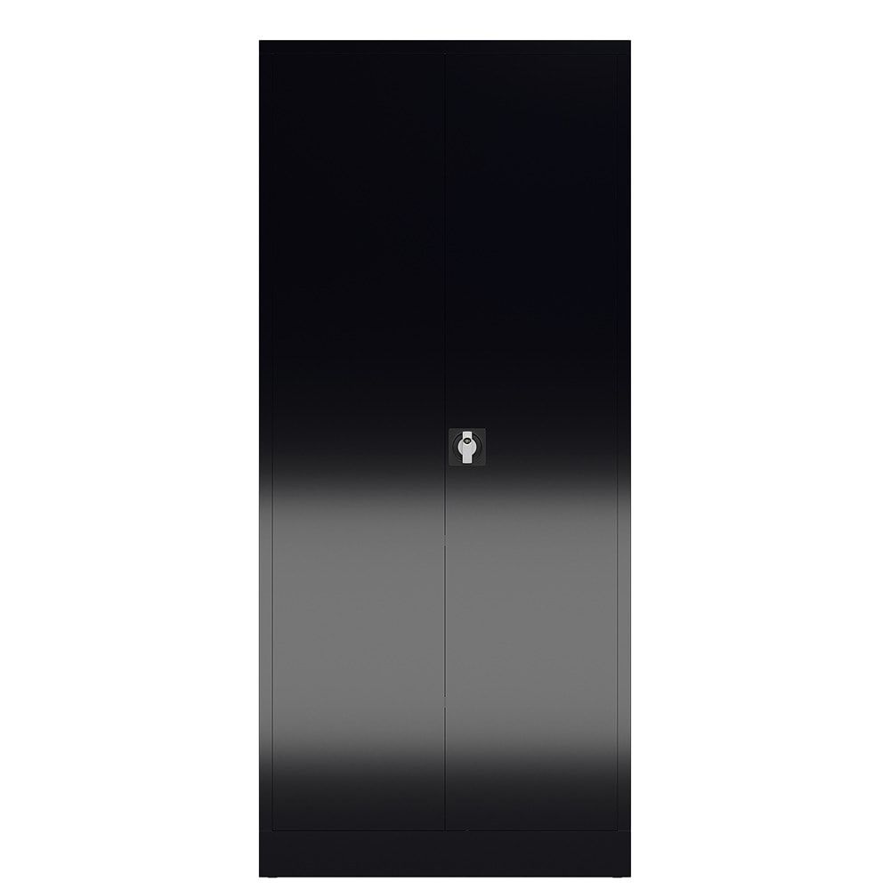 Mehrzweckschrank, Stahlschrank, 2 Abteile, 5 Fächer, 1.800 x 800 x 380 mm (HxBxT), Kleiderstange, Stahl, Korpus: lichtgrau, Front: anthrazitgrau