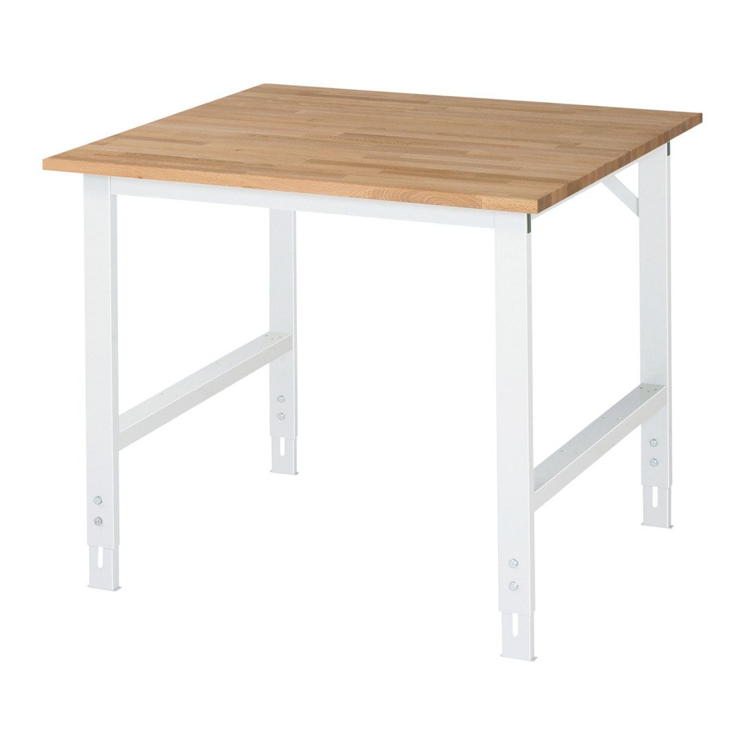 Arbeitstisch - höhenverstellbar 760 - 1.080 mm - 1.000 x 1.000 mm (BxT) - Traglast 500 kg - Buche - Anthrazitgrau