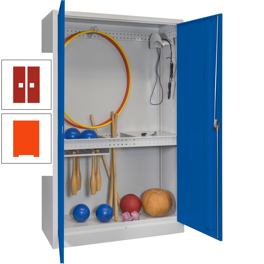 Sportschrank - Vollblechtüren - Variante 3 - 1.950x1.200x500 mm (HxBxT) - anthrazitgrau