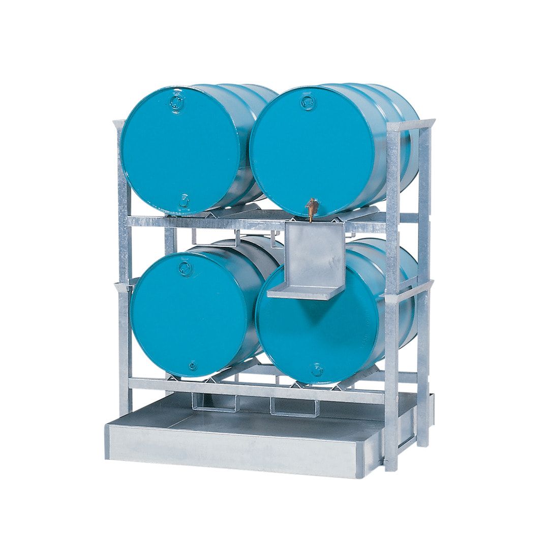 Stapelregal - Kapazität 200 l Fass: 1x - 790 x 875 x 640 mm (HxBxT) - Traglast 680 kg - verzinkt