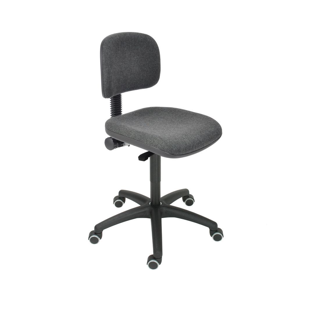 Arbeitsstuhl - Bürostuhl - Sitzhöhe 450 - 640 mm - Polster, anthrazit - Rückenlehne klein - Kunststofffußkreuz mit Gleitern