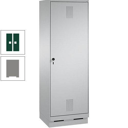 Doppel-Spind, Garderobenschrank, 1 Tür für 2 Abteile a 300 mm, Korpus anthrazitgrau, Türen anthrazitgrau, 1.800 x 600 x 500 mm (HxBxT)