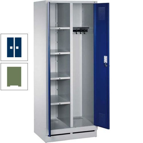 Mehrzweckschrank, Doppeltüren, Füße, 2 Abteile a 300 mm, Korpus anthrazitgrau, Tür anthrazitgrau, 1.800 x 600 x 500 mm (HxBxT)
