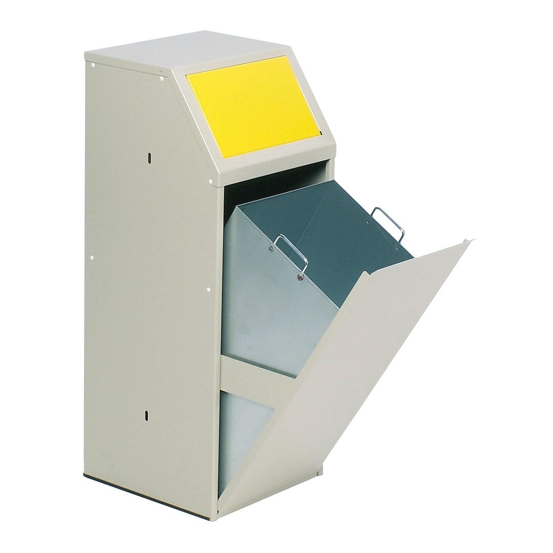 Wertstoffsammelgerät - fahrbar - 39 l - 800 x 400 x 400 mm (H x B x T) - Korpus kieselgrau - Einwurfklappe anthrazit - Abfallbehälter