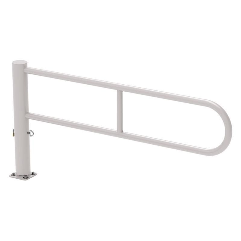 Drehschranke, Schlagbaum, Drehachse, arretierbar, Stahlrohr, 2.300 mm breit, Verkehrsschildanbringung möglich, Farbe enzianblau