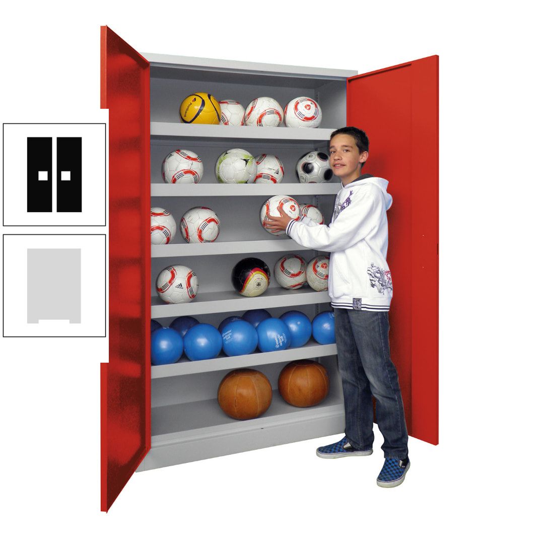 Ballschrank - Vollblechtüren - 5 Böden - 1.950x1.500x500 mm (HxBxT) - anthrazitgrau
