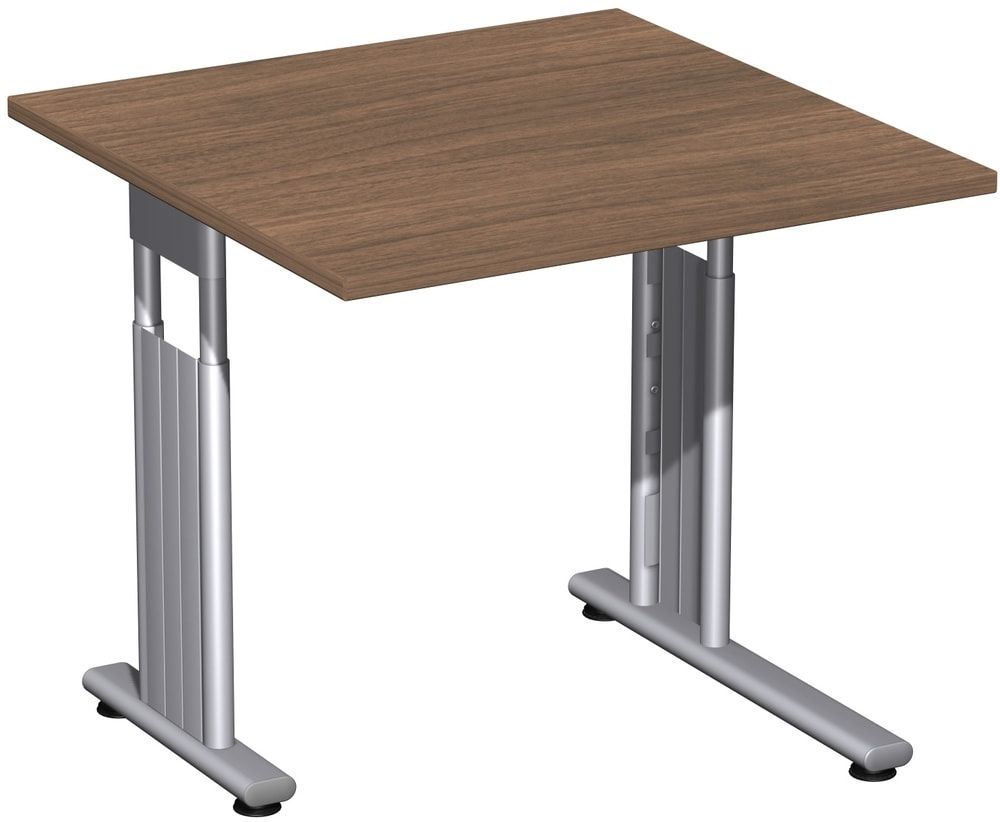 Schreibtisch - C-Fuß Flex - Bürotisch - höhenverstellbar - 820 x 1.200 x 800 mm (HxBxT) - Dekor Ahorn - Gestell silber
