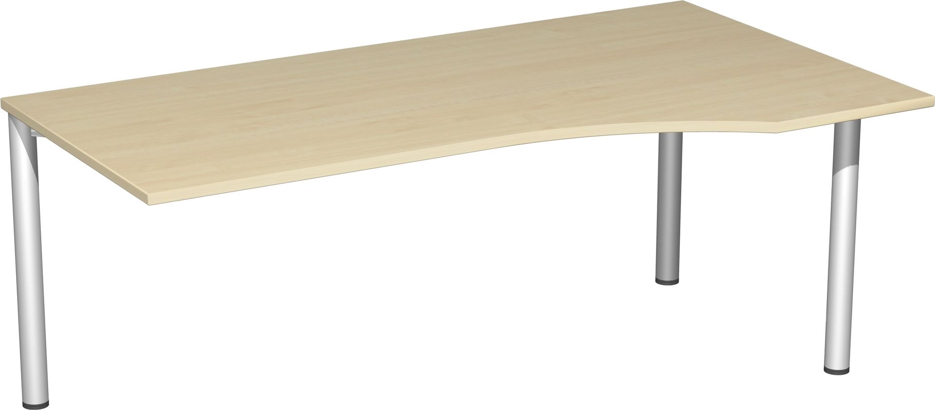 Eckschreibtisch - Ecke rechts - 4-Fuß Flex - 720 x 1.600 x 1.000 mm (HxBxT) - Gestell anthrazit - Ahorn