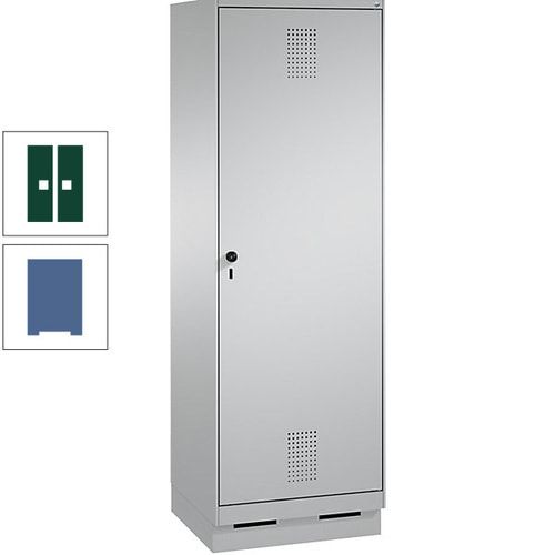 Doppel-Spind, Garderobenschrank, 1 Tür für 2 Abteile a 300 mm, Korpus anthrazitgrau, Türen anthrazitgrau, 1.800 x 600 x 500 mm (HxBxT)