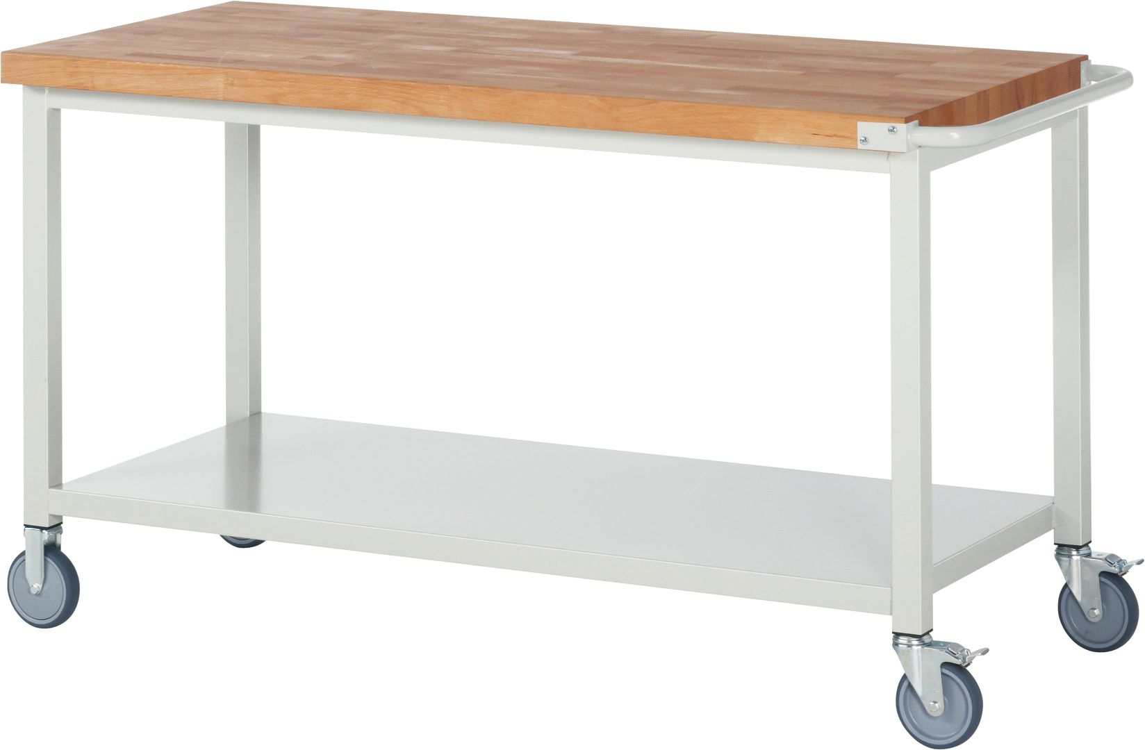 Mobile Werkbank mit Ablageboden - höhenverstellbar 880-1.080 mm - 1.500 x 700 mm (BxT) - Traglast 450 kg - Anthrazitgrau