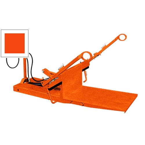 Mülltonnenkipper für Müllgroßbehälter, Gabelstapler geeignet, hydraulisch, Deckelsicherung, Kettensicherung, Traglast 600 kg, Farbe anthrazitgrau