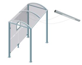 LED-Beleuchtung für abschließbare Überdachung Vierkantrohr XL - 220V