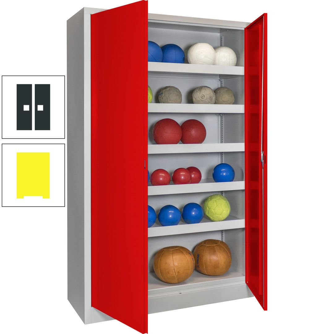 Ballschrank - Vollblechtüren - 5 Böden - 1.950x1.200x500 mm (HxBxT) - anthrazitgrau