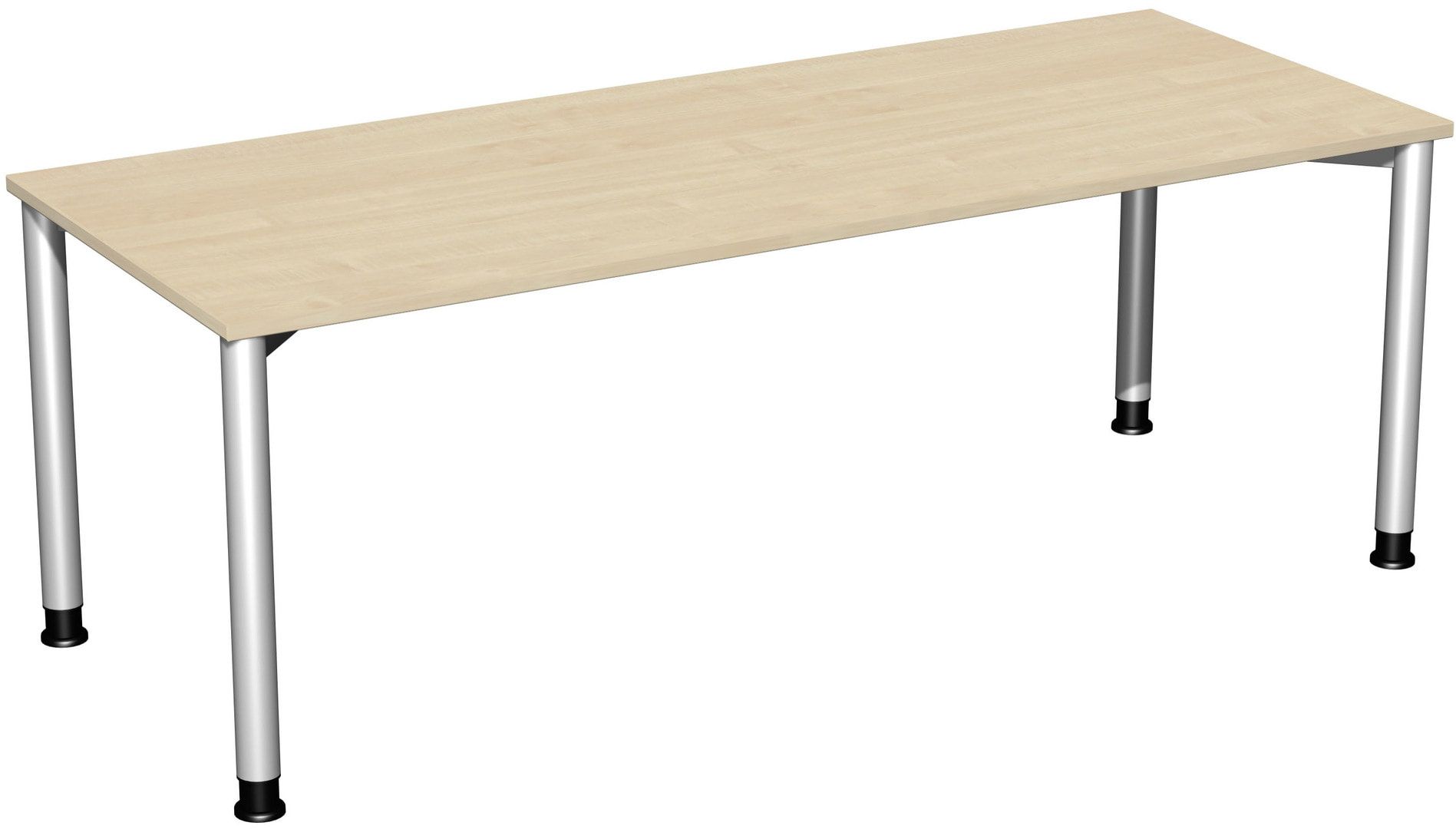 Schreibtisch - 4-Fuß Flex - Bürotisch - Höhe 680-800 mm - 1.000 x 800 mm (BxT) - Gestell anthrazit - Ahorn