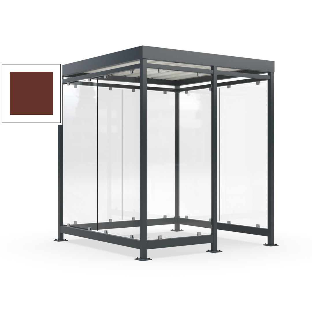 Raucherunterstand, Bushaltestelle, 7 Wände, 6-7 Personen, 2.510 x 2.165 x 2.165 mm (HxBxT), Farbe Achatgrau