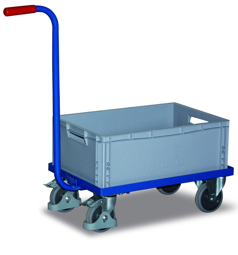 Griffroller - Traglast 250 kg - Ladefläche 415 x 615 mm (BxT) - mit Kunststoffkasten