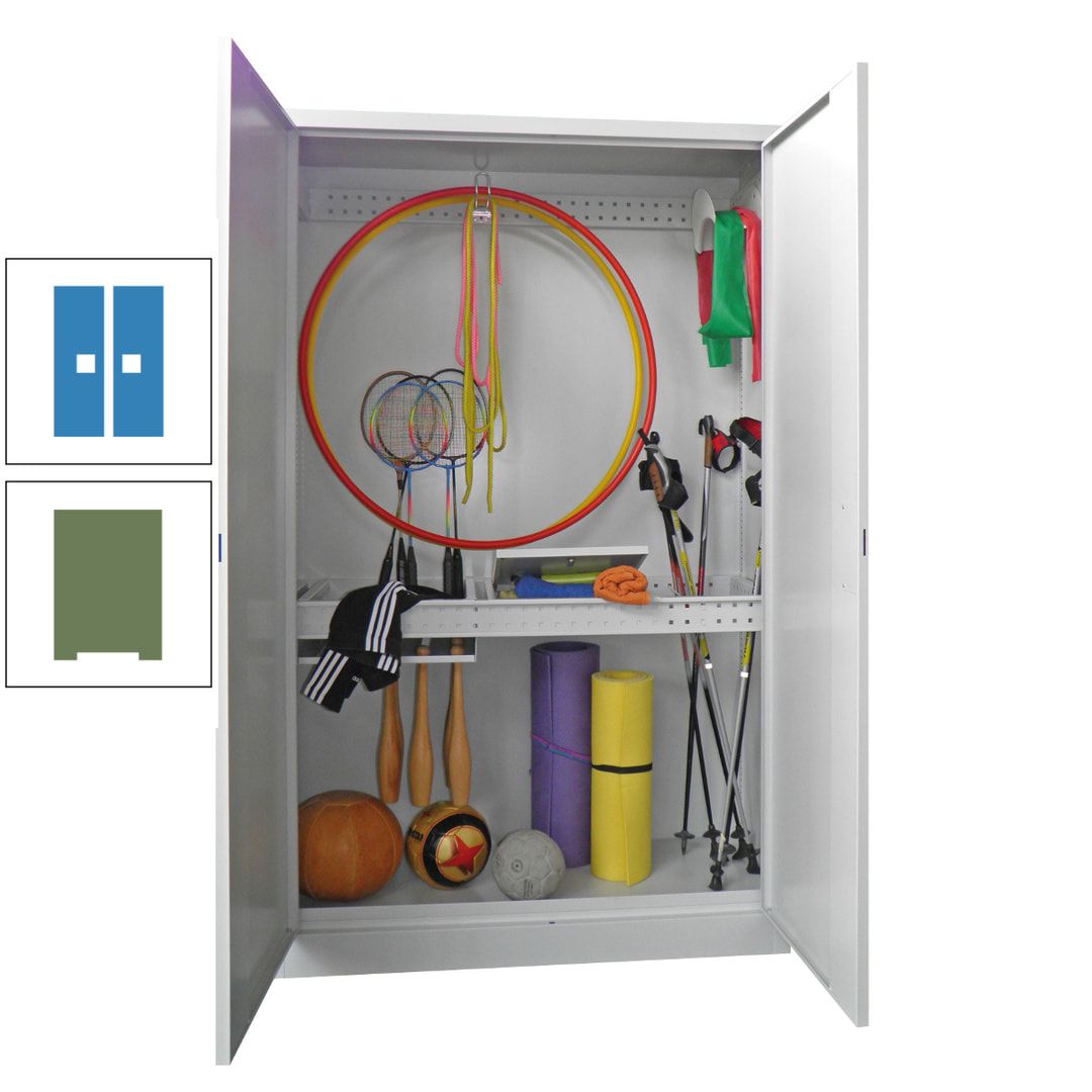 Sportschrank - Vollblechtüren - Variante 1 - 1.950x1.200x500 mm (HxBxT) - anthrazitgrau