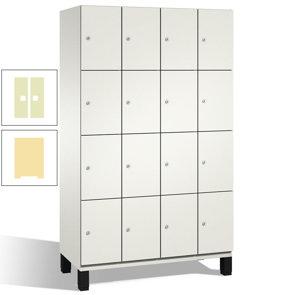 Fächerschrank, Stahlschrank, 16 Fächer, Türöffnungsbegrenzer, mit Füßen, Korpus lichtgrau, Tür anthrazitgrau, 1.980 x 1.200 x 525 mm (HxBxT)