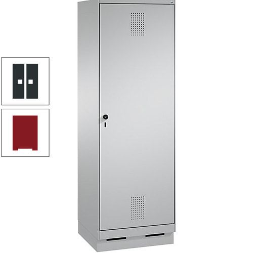 Doppel-Spind, Garderobenschrank, 1 Tür für 2 Abteile a 300 mm, Korpus anthrazitgrau, Türen anthrazitgrau, 1.800 x 600 x 500 mm (HxBxT)