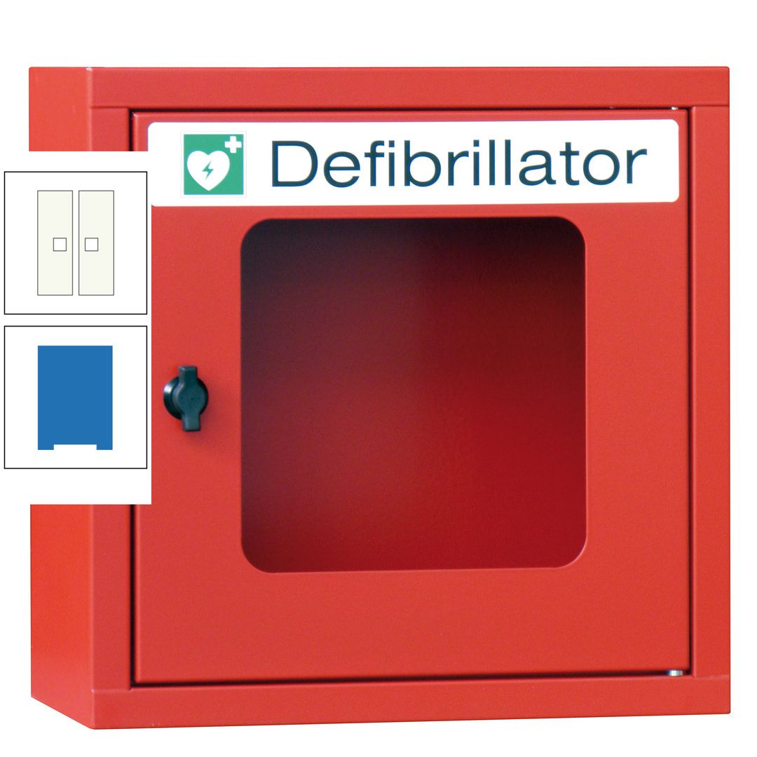 Defibrillatorenschrank - 400 x 400 x 200 mm (HxBxT) - Sichtfenster - anthrazitgrau