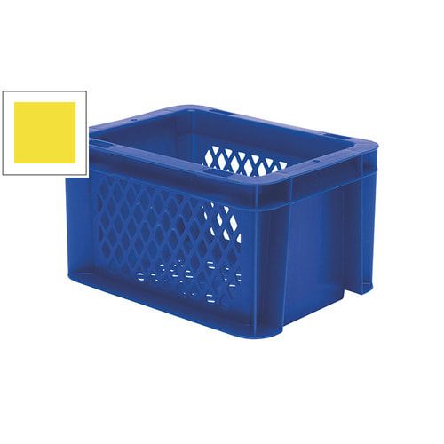 Eurobox - Eurokasten - Volumen 2 l - Boden und Wände durchbrochen - 120 x 100 x 200 mm (HxBxT) - VE 16 Stk. - blau