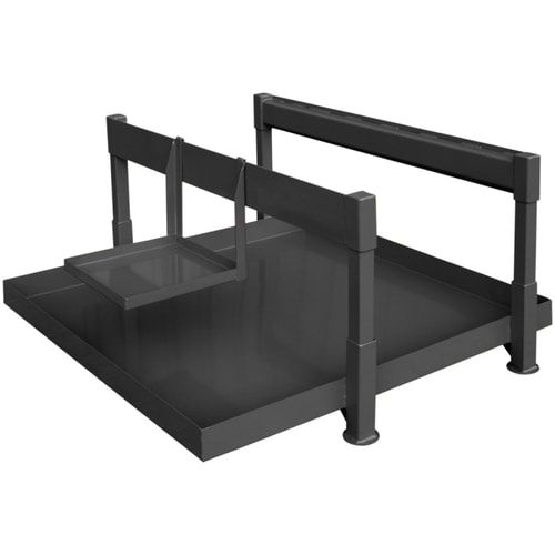 Eichinger Fass-Abfüllstation, 210 l Inhalt, für 2 x 220 l Fässer, Kannenhalter, Stahlblech, 735 x 1.460 x 1.300 mm (HxBxT), Farbe anthrazitgrau