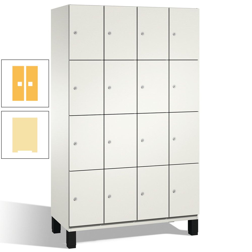 Fächerschrank, Stahlschrank, 16 Fächer, Türöffnungsbegrenzer, mit Füßen, Korpus lichtgrau, Tür anthrazitgrau, 1.980 x 1.200 x 525 mm (HxBxT)