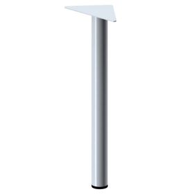 Einzelstützfuß Rundrohr, höhenverstellbar 655-775mm, Durchmesser 60mm, silber
