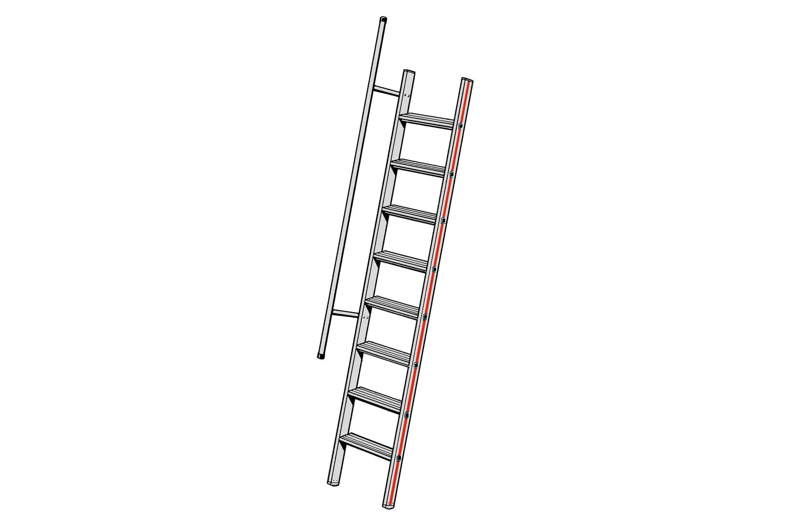 Hymer Handlauf zur nachträglichen Montage, 1.250 mm Länge, Durchmesser 30 mm, Aluminium für 60 - 100 mm Rechteckholme