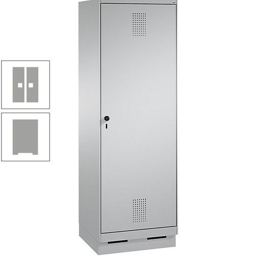 Doppel-Spind, Garderobenschrank, 1 Tür für 2 Abteile a 300 mm, Korpus anthrazitgrau, Türen anthrazitgrau, 1.800 x 600 x 500 mm (HxBxT)