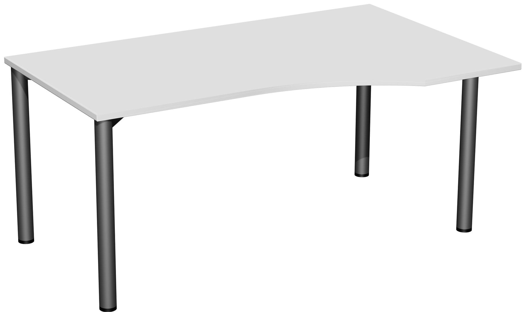 Eckschreibtisch - Ecke rechts - 4-Fuß Flex - 720 x 1.600 x 1.000 mm (HxBxT) - Gestell anthrazit - Ahorn
