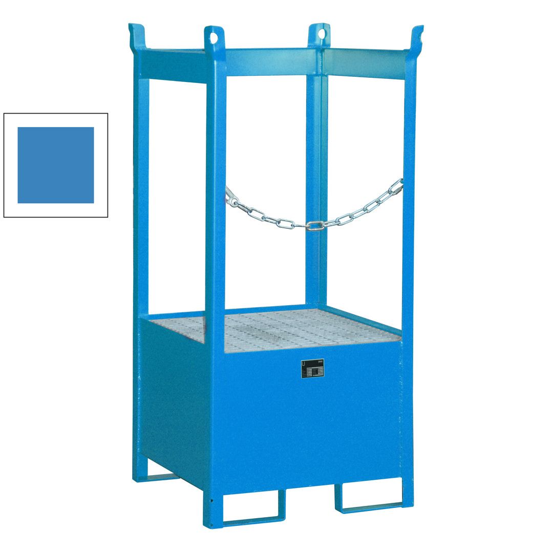 Fass-Stapelpalette - für 1 x 200-l-Fass - Volumen 210 l - 1.590 x 760 x 760 mm (HxBxT) - offene Seiten - feuerrot
