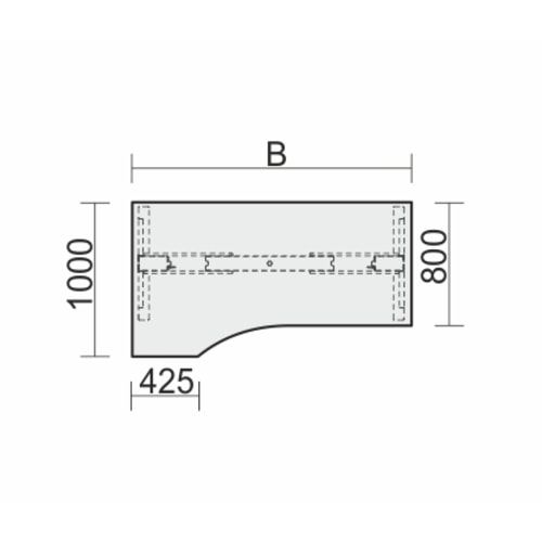Eckschreibtisch, Ecke links, Elektro Pro+, elektronisch höhenverstellbar, 625-1.285 x 1.600 x 1.000 mm (HxBxT), Gestell silber, Dekor Ahorn